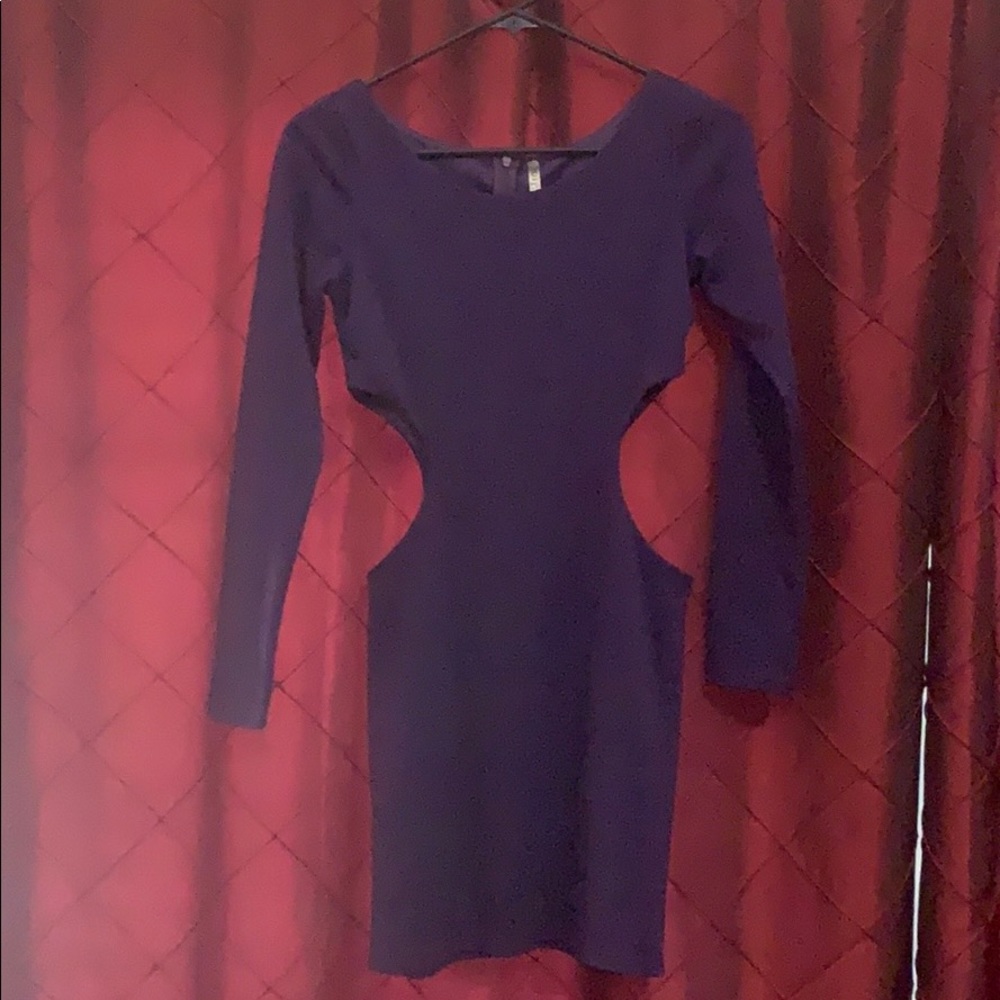 Dark Purple Cutout Dress
